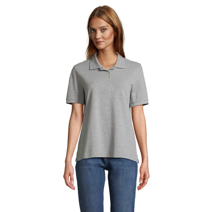 Polo publicitaire pour Femme coton PACIFIC Gris Chiné Ii